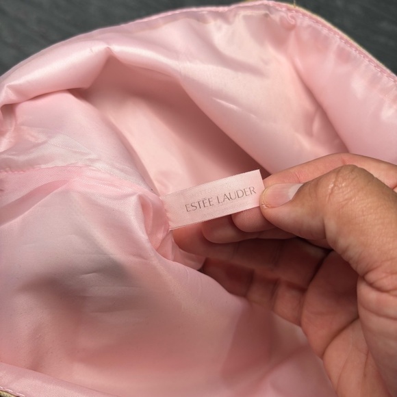 Estee Lauder‎ Tan STRAW-LOOK (cotton fabric) Beach Bag Large Tote - Picture 2 of 8